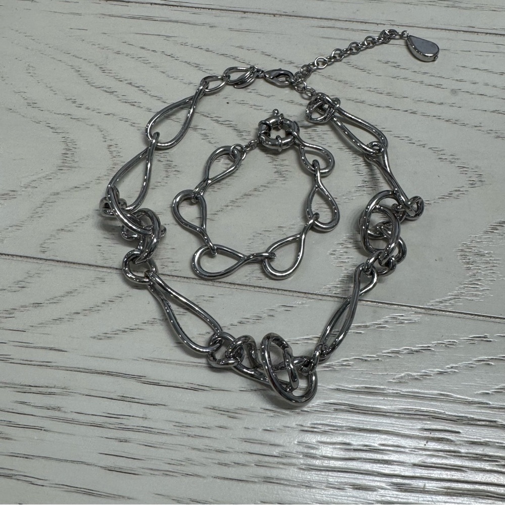 Chico's Silver Artisanal Necklace with Beads